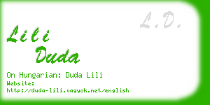 lili duda business card